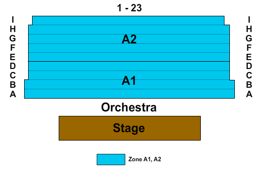 Acorn Theatre EndStage Two Zones Seating Chart